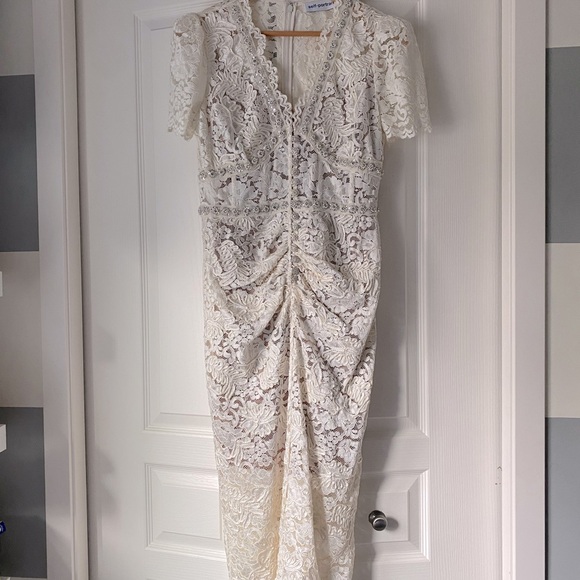 Self-Portrait Dresses & Skirts - Self Portrait Cream Cord Lace midi dress